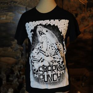 Medium Shark Punch Anime Manga Black Tee Tshirt